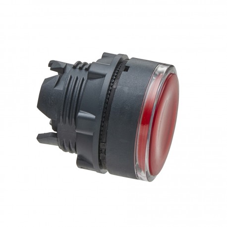 Harmony műanyag világító nyomógomb fej, O22, visszatérő, beépített LED-hez, piros