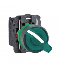 Harmony komplett műanyag LED világító választókapcsoló, O22, 2 állású, 24 V, 1NO+1NC, zöld