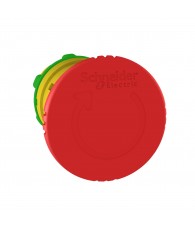 Harmony műanyag vészleállító nyomógomb fej, O22, O40 gombafejű, forgatásra kioldó, piros