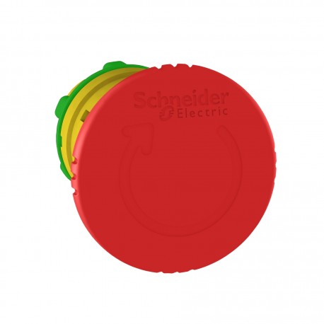 Harmony műanyag vészleállító nyomógomb fej, O22, O40 gombafejű, forgatásra kioldó, piros