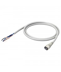 M12 4-pin, Straight female connector, IP69K, Robot cable, 1 m