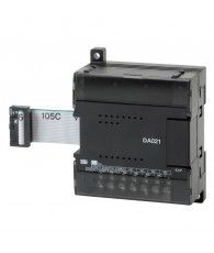 Analóg kimeneti modul CP sorozatú kompakt PLC-khez. 2 db 4-20mA, 0-20mA, 1-5V, 0-10V, +-10V kimenettel, mely 1/6000-es felbontás