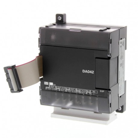 Analóg kimeneti modul CP sorozatú kompakt PLC-khez. 4 db 4-20mA, 0-20mA, 1-5V, 0-10V, +-10V kimenettel, mely 1/12000-es felbontá