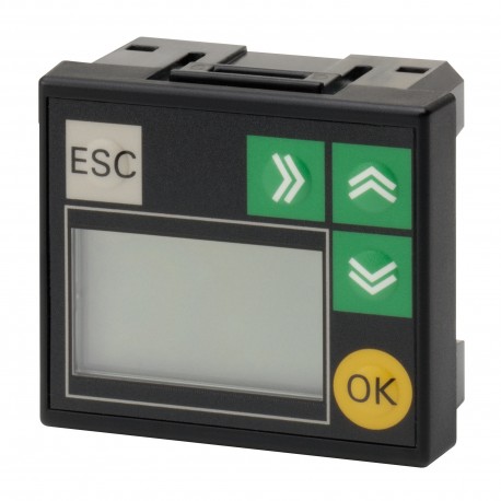 CP1 PLC-k előlapjába pattintható kijelző egység.