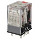 Relay, plug-in, 14-pin, 4PDT, 6 A, mechanical & LED indicators, lockable push test button, 220/240 VAC