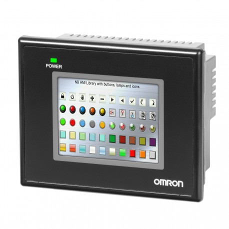 Programozható 3,5 colos touch-screen terminál 320 × 240 képpontos, 70 × 53 mm-es hasznos képernyőfelülettel színes (65536 szín)