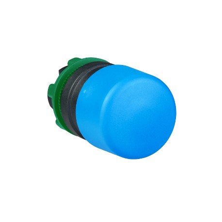 Harmony műanyag O30 gombafejű nyomógomb fej, O22, visszatérő, kék