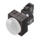 TELJES JOBBRA SZERELT, ROUND JELZŐLÁMPA  FLAT LENS BEÉPÍTETT LED 24 V AC/DC FEHÉR  HOLDER RUGÓ-LOADED CSATLAKOZÁS