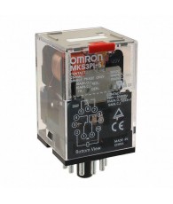 Relay, plug-in, 11-pin, 3PDT, 10 A, mech indicator, test button