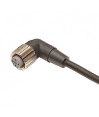 Sensor cable, M12 right-angle socket (female), 4-poles, A coded, PUR fire-retardant halogen free cable, IP67, 10 m