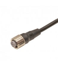 Sensor cable, M12 straight socket (female), 4-poles, A coded, PVC fire-retardant cable, IP67, 2 m
