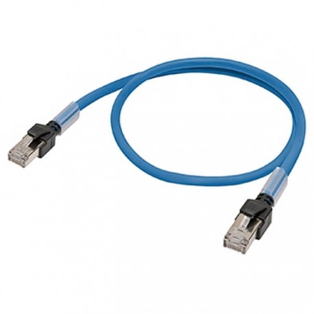 Cat 6a Ethernet patch kábel, 2 m, kék színű.