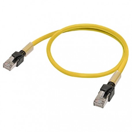 Cat 6a Ethernet patch kábel, 2 m, sárga színű.
