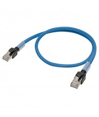 Cat 6a Ethernet patch kábel, 0,2 m, kék színű.