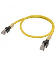 Cat 6a Ethernet patch kábel, 0,2 m, sárga színű.