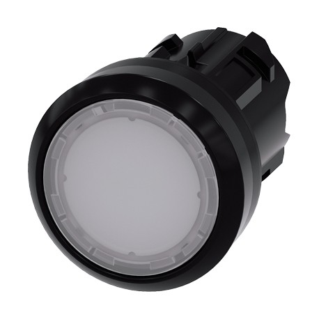 Illuminated pushbutton, 22 mm,round, plastic, white,pushbutton, flat momentarycontact type