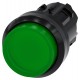 Illuminated pushbutton, 22 mm,round, plastic, green,pushbutton, raised momentarycontact type