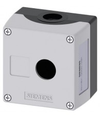 Enclosure for command devices,22 mm, round, Enclosurematerial plastic, enclosure toppart gray, 1 control pointplastic, Reces