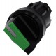 Selector switch, illuminable,22 mm, round, plastic, green,selector switch, short, 2switch positions O-I, latching,actuating 