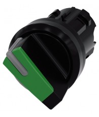 Selector switch, illuminable,22 mm, round, plastic, green,selector switch, short, 2switch positions O-I, latching,actuating 