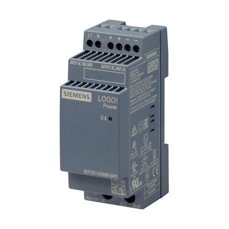 LOGO!POWER 24 V / 1.3 AStabilized power supply input:100-240 V AC output: DC 24 V /1.3 A