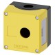 Enclosure for command devices,22 mm, round, Enclosurematerial plastic, Enclosure toppart yellow, 1 control pointplastic, Rec