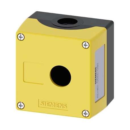 Enclosure for command devices,22 mm, round, Enclosurematerial plastic, Enclosure toppart yellow, 1 control pointplastic, Rec