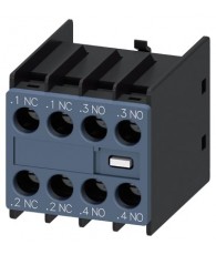 Auxiliary switch on the front,2 NO + 2 NC Current path 1 NC,1 NC, 1 NO, 1 NO for 3RH and3RT screw terminal .1/.2,.1/.2, .3/.