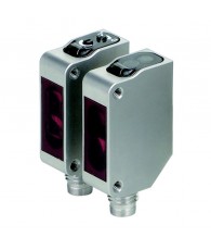 Fotoelektromos érzékelő rozsdamentes acél tokozásban, adó-vevős, érzékelési távolság 15m, NPN-kimenet, M8 csatlakozóval