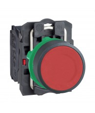 Harmony komplett műanyag nyomógomb, O22, visszatérő, 1NC, piros