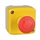 Harmony XALK tokozott vészgomb, sárga, 1 piros gombafejű nyomógomb, forgatásra kioldó, 2NC+1NO, felirat nélkül