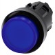 Illuminated pushbutton, 22 mm,round, plastic, blue,pushbutton, raised momentarycontact type