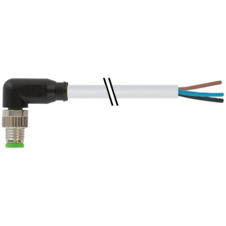 M8 male 90° with cablePUR 3x0.25 gy UL/CSA 3m