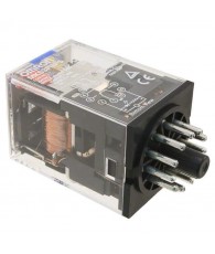 Relay, plug-in, 11-pin, 3PDT, 10 A, mech & LED indicator, test button, coil suppression