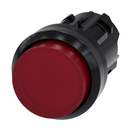 Illuminated pushbutton, 22 mm, round, plastic, red, pushbutton, raised momentary contact type