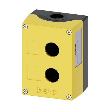 Enclosure for command devices, 22 mm, round, Enclosure material plastic, Enclosure top part yellow, 2 control points plastic, Re