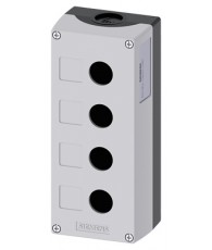 Enclosure for command devices, 22 mm, round, Enclosure material plastic, enclosure top part gray, 4 control points plastic, Rece