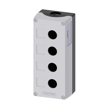 Enclosure for command devices, 22 mm, round, Enclosure material plastic, enclosure top part gray, 4 control points plastic, Rece