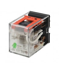 Relay, plug-in, 14-pin, 4PDT, 6 A, mechanical indicator, 24 VDC