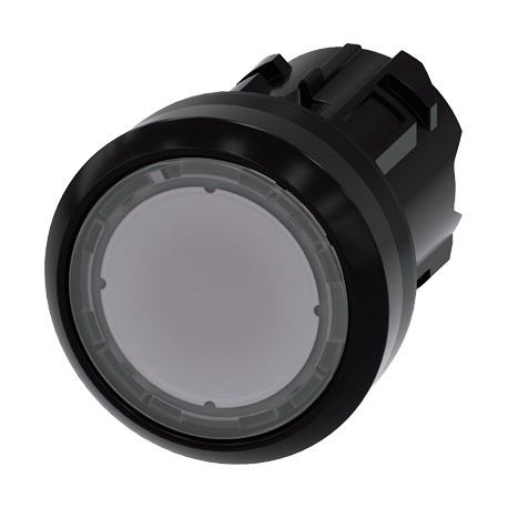 Illuminated pushbutton, 22 mm, round, plastic, clear, pushbutton, flat momentary contact type