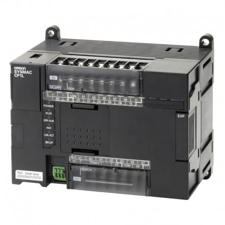 PLC, 24 VDC supply, 12 x 24 VDC inputs, 8 x PNP outputs 0.3 A, 2 x analog inputs, 5K steps program + 10K words data memory, 1 x 