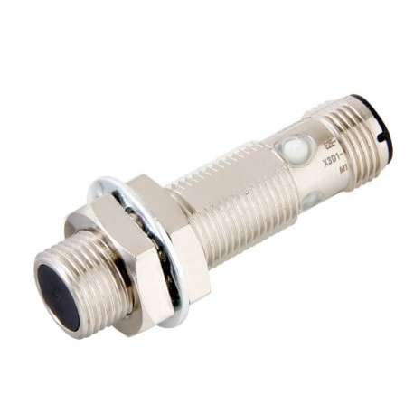 Proximity sensor, inductive, nickel-brass, short body, M12, shielded, 4 mm, DC, 3-wire, PNP NC, M12 connector