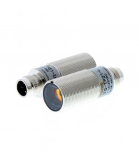 Fotoelektromos érzékelő M18-as fémházas, adó-vevős, érzékelési távolság 20m, PNP-kimenet, M12 csatlakozóval