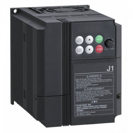 J1 AC Drive, 1.5 kW, 4.3 A, 400 VAC, 3~ input, max. output freq. 400 Hz