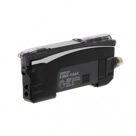 Fiber amplifier, twin digital display, smart tuning, PNP, single output, external input, M8 connector